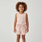 Organic Sleeveless Tee & Shorts Set - Blush