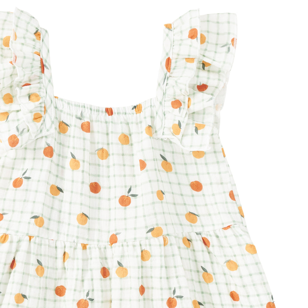 Vestido de muselina con tirantes de volantes