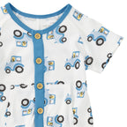 Bamboo Blend Short Sleeve Henley Romper – Farmyard Cruisers