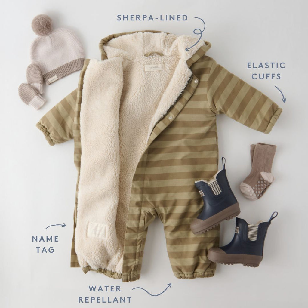 Sherpa Lined Storm Suit — Indigo Stripe