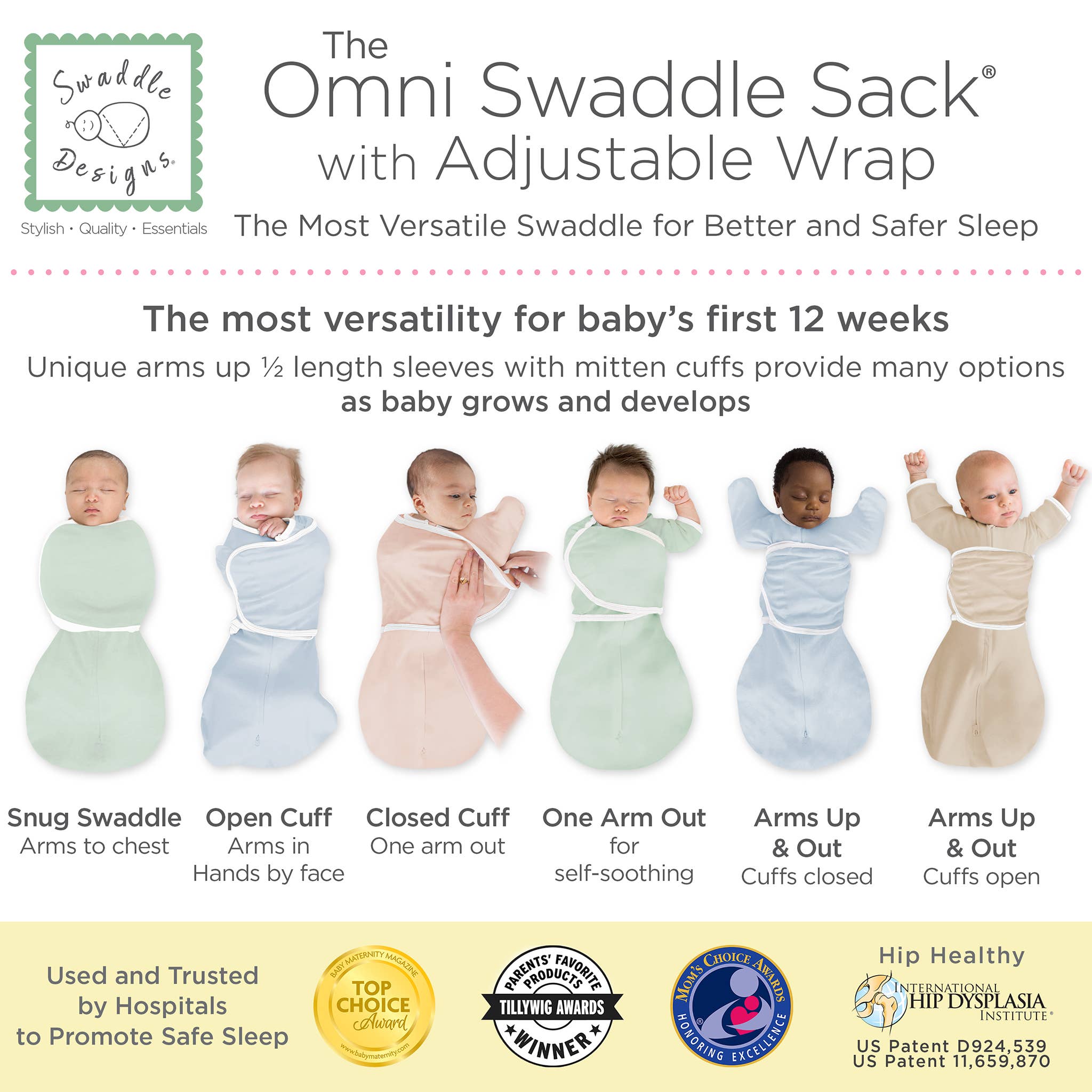 Organic Omni Swaddle Sack, Heathered Gray