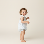 Organic Tie Shoulder Bubble Romper - Ivy Floral
