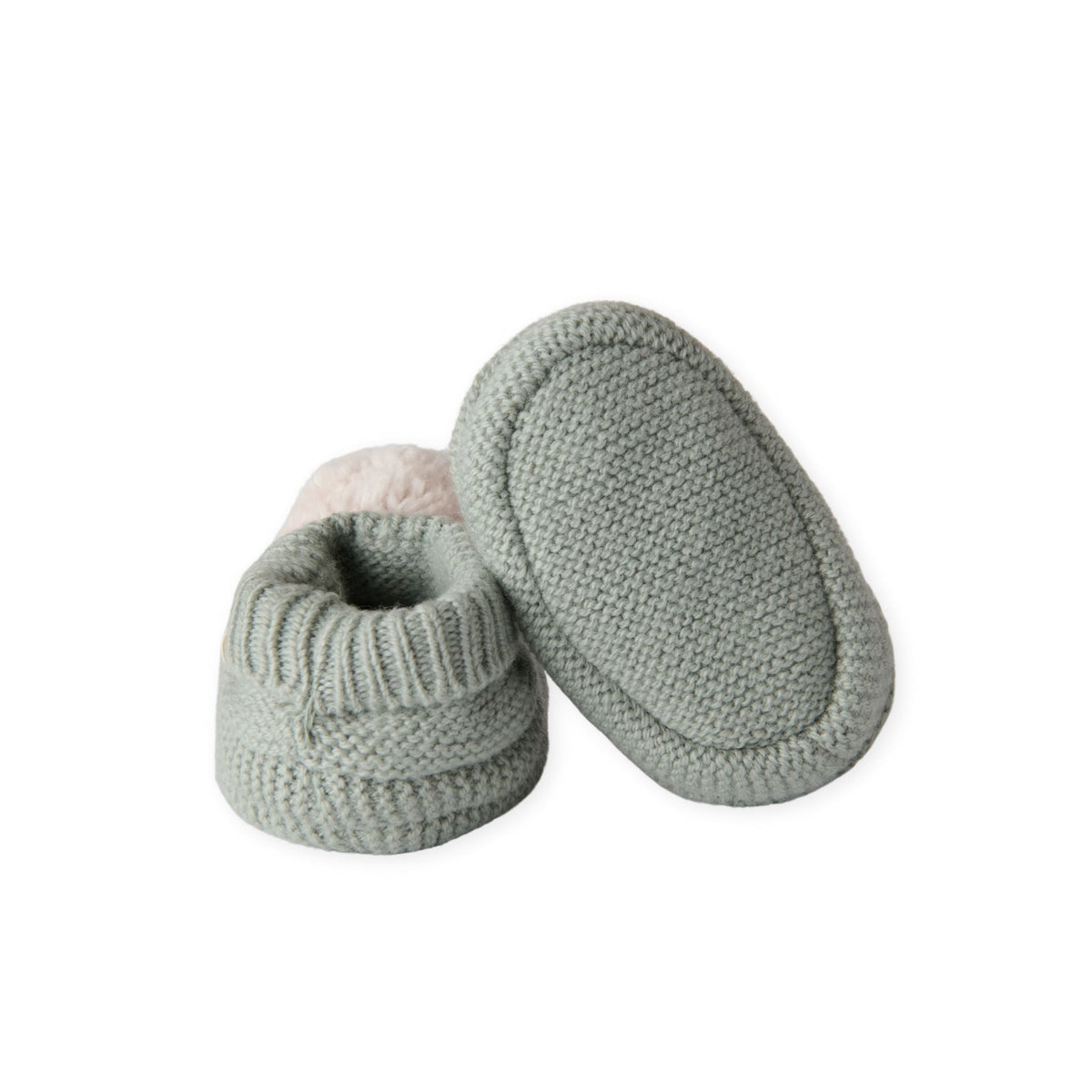Pehr Wool Knit Pom Pom Bootie in Sage