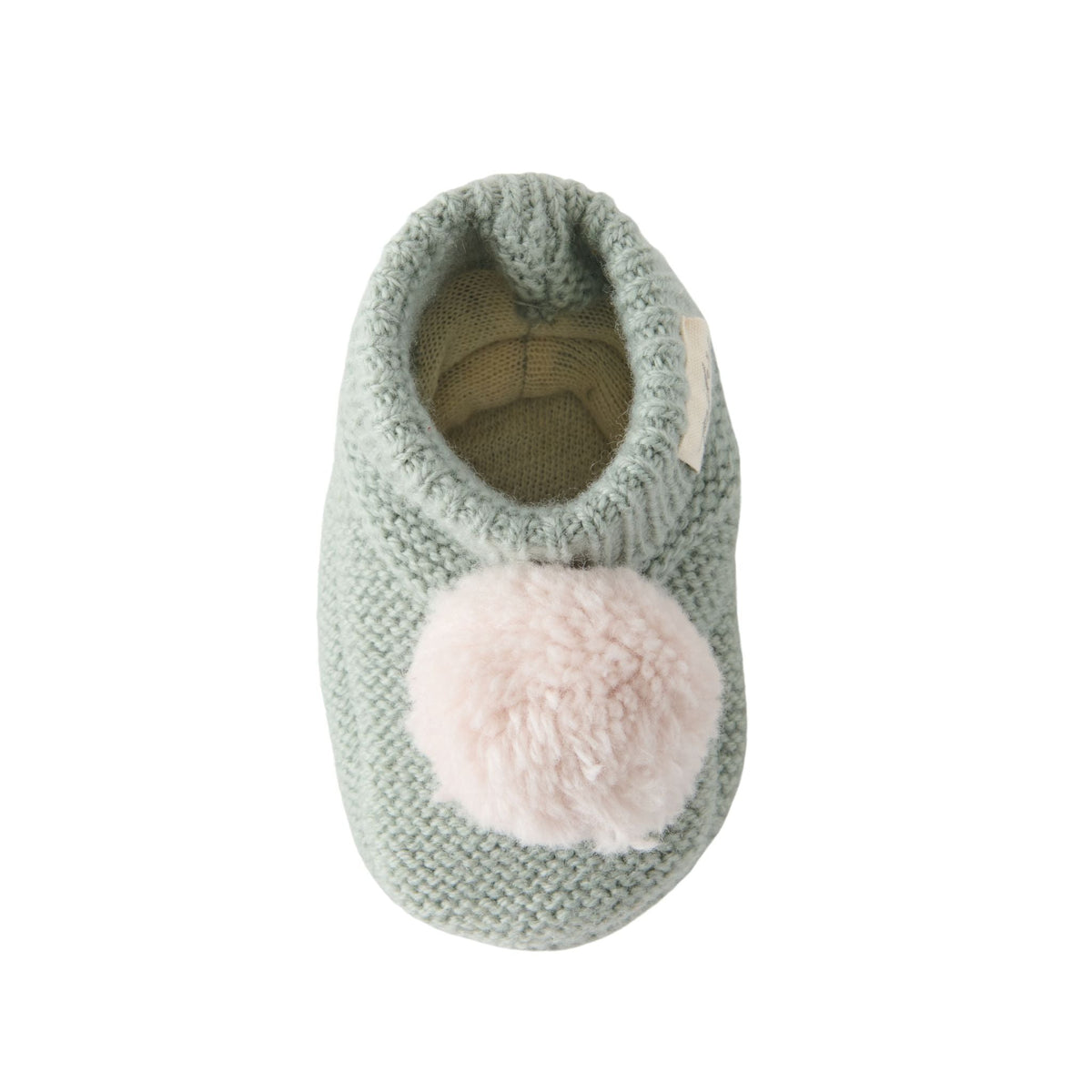 Pehr Wool Knit Pom Pom Bootie in Sage