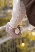 Pehr Wool Knit Pom Pom Bootie in Rose