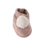 Pehr Wool Knit Pom Pom Bootie in Rose