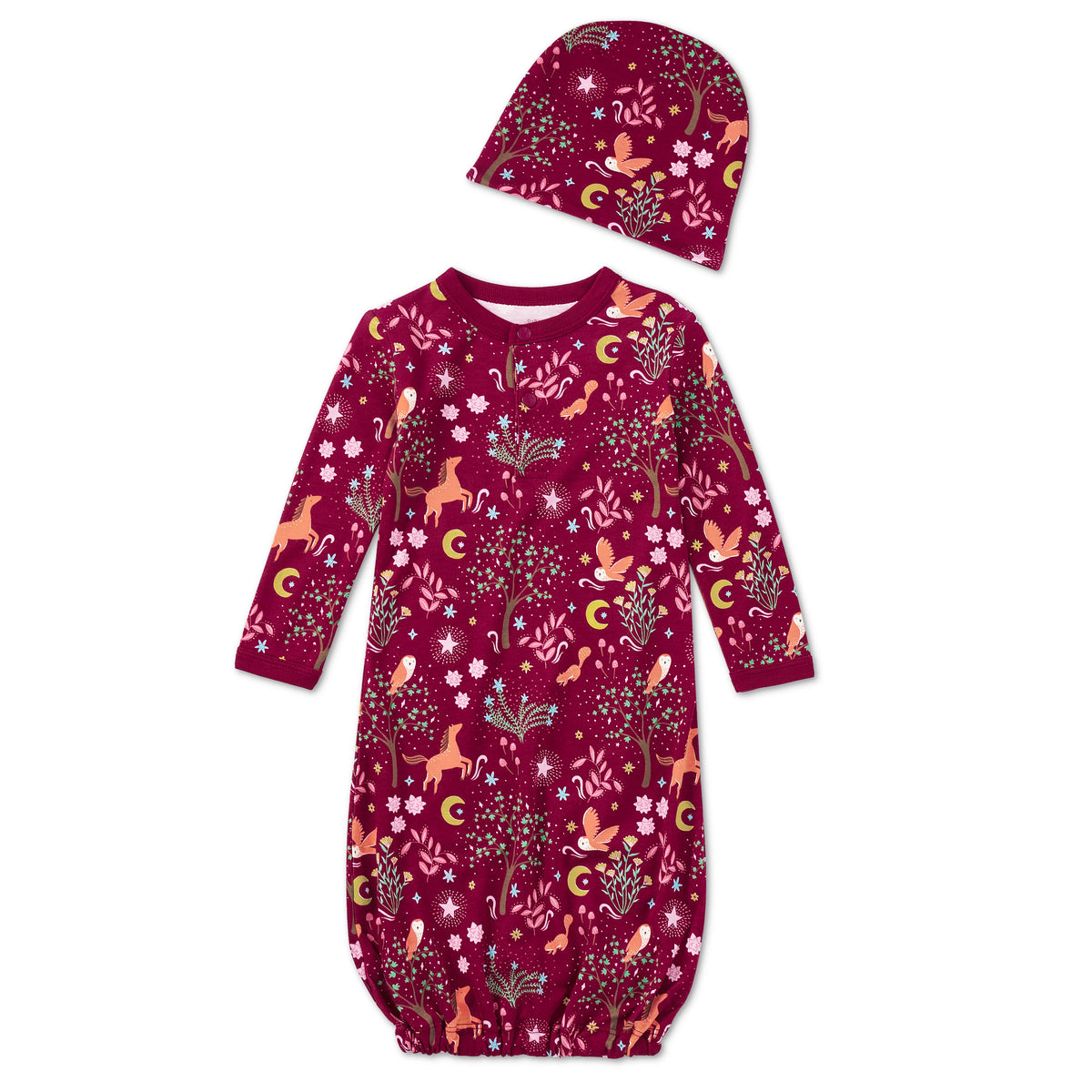 Conjunto de gorro y camisón de mezcla de bambú