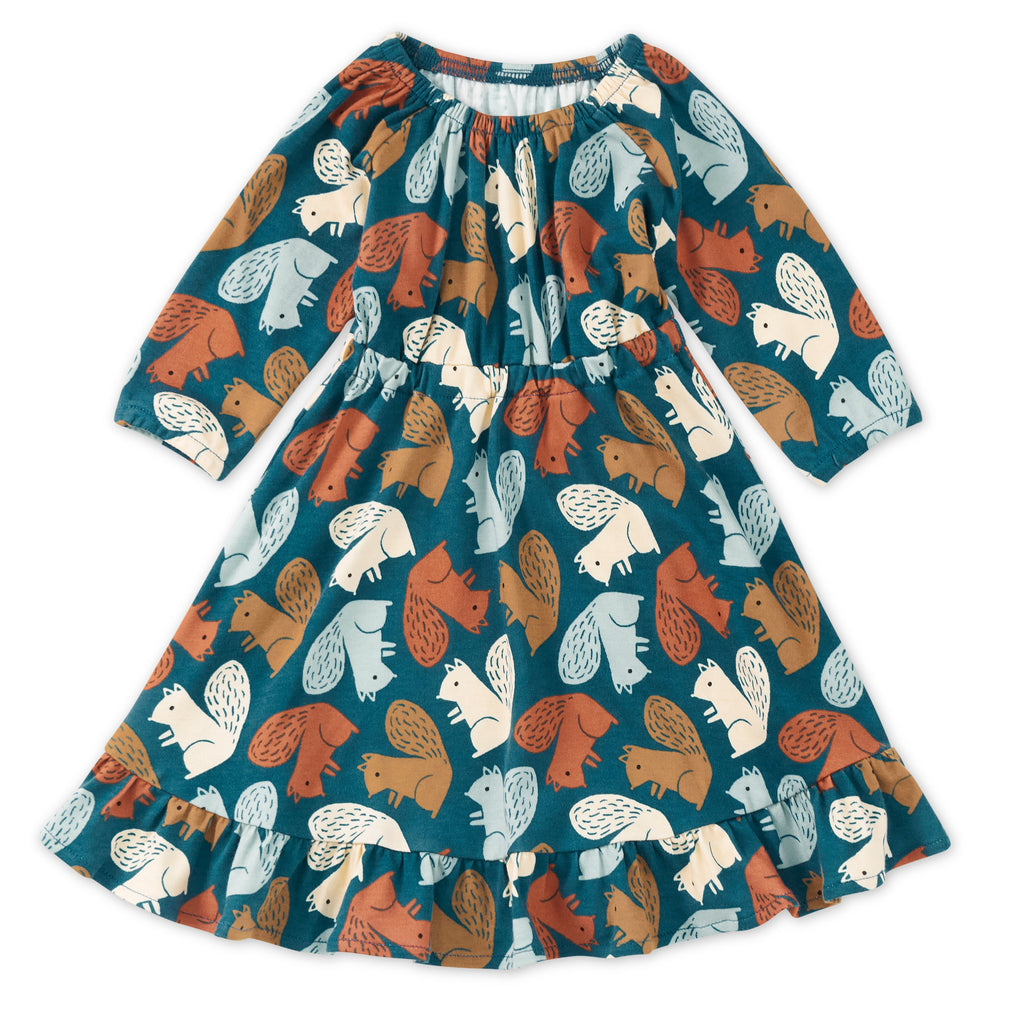 Bamboo Blend Long Sleeve Ruffle Dress