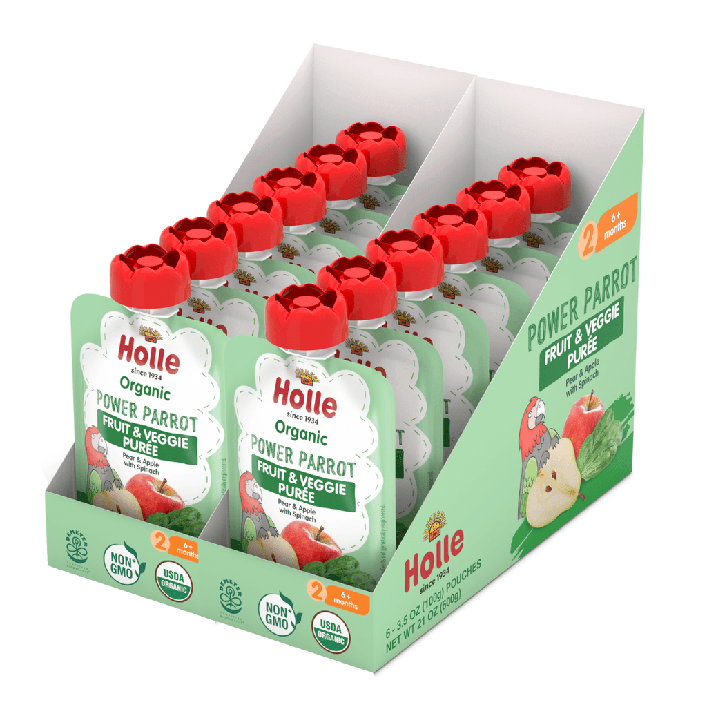 Holle Biodynamic Baby Food Pouches: Power Parrot (12 pack)