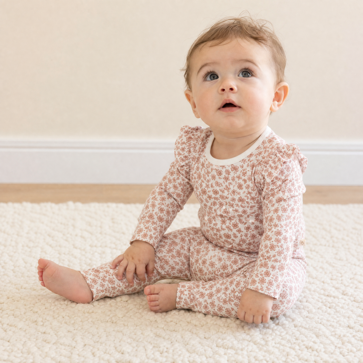 Organic Ruffle Bodysuit & Pants Set - Wild Petal