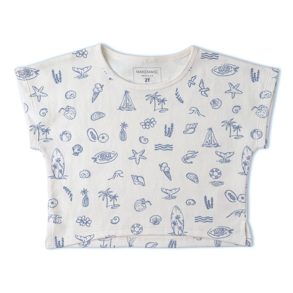 Organic Drop Shoulder Tee & Shorts Set - Coastal
