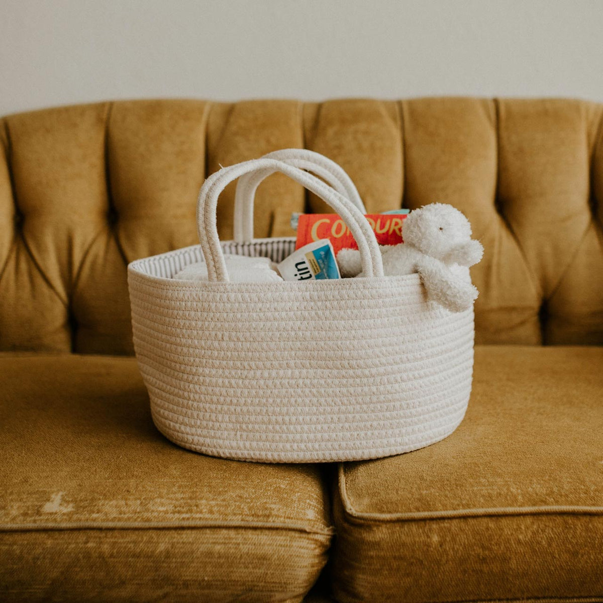 Organizador de pañales de cuerda