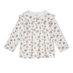 Organic Ruffle Sleeve Top Set of 2 - Winter Berry + Olive