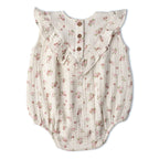 Organic Sleeveless Ruffle Bubble Romper - Blush Floral