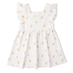 Organic Cutout Back Dress - Lemons