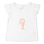 Organic Sleeveless Flutter Top & Shorts Set - Lobster