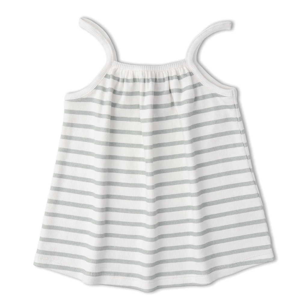 Organic Tank Top & Shorts Set - Fog Stripes