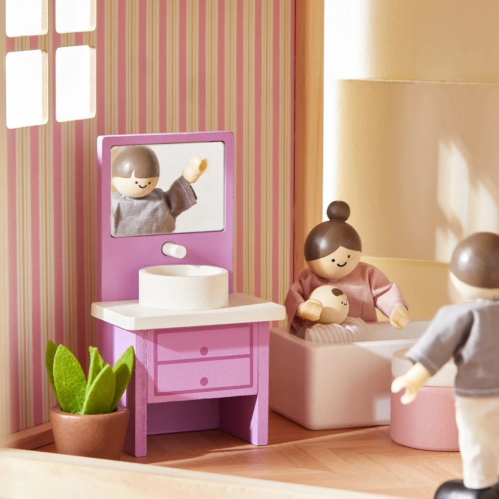 Tiny Land® Casa de muñecas de unicornio Sweetwood y muñecas de madera