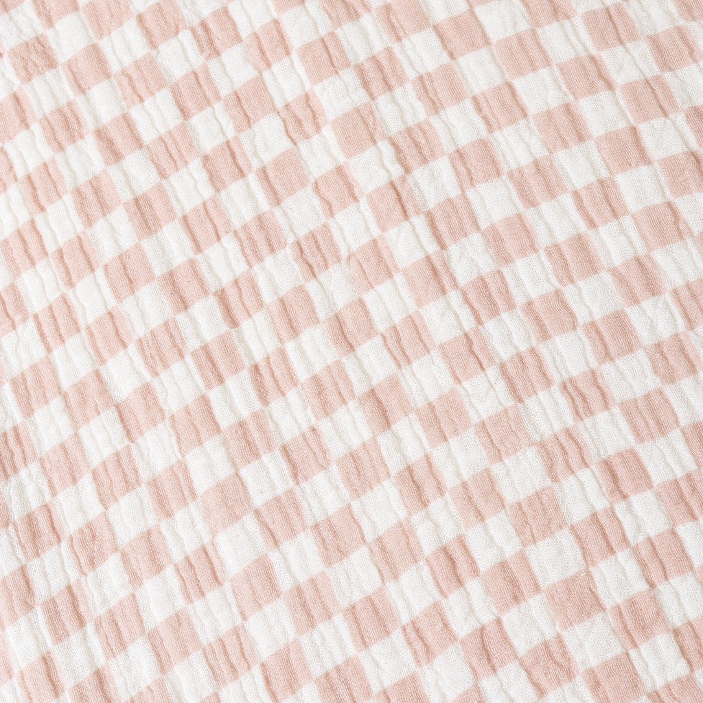 Organic Buttoned Jumpsuit - Brick Checks