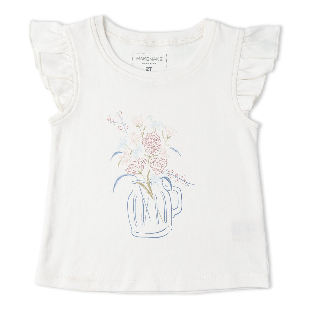 Organic Sleeveless Flutter Top & Shorts Set - Spring Floral