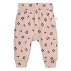 Organic Bodysuit & Foldover Pants Set - Rosebud