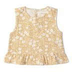 Organic Ruffle Top & Pants Set - Yellow Blossom