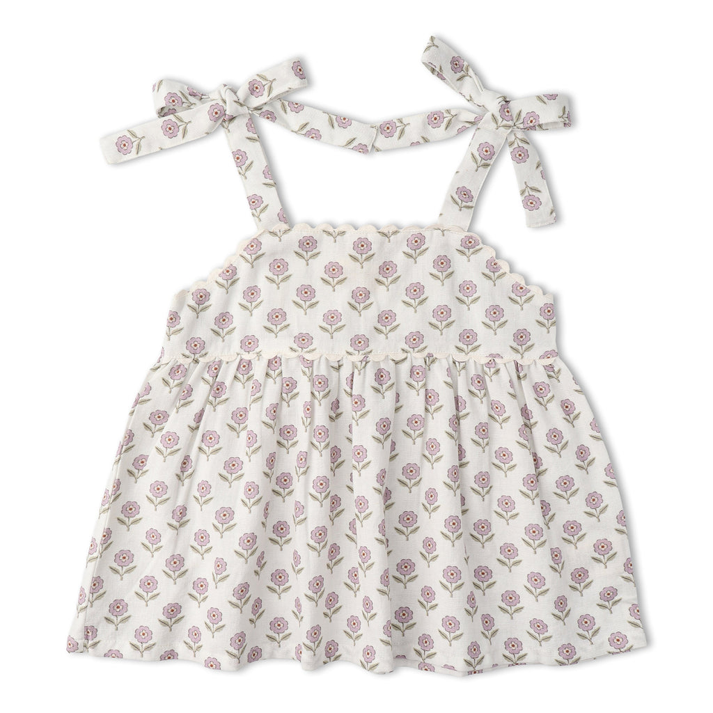 Organic Tie Up Top & Shorts Set - Lavender