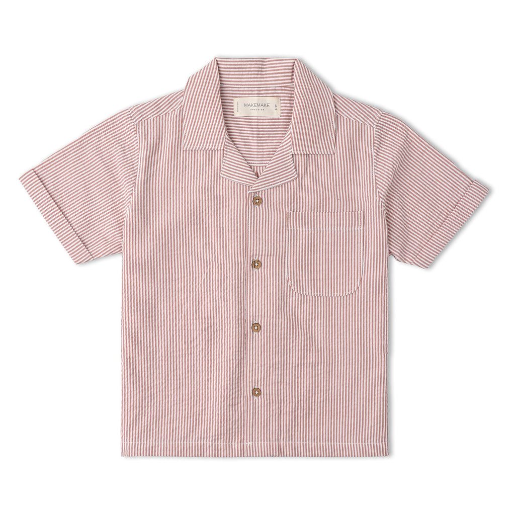 Organic Shirt & Shorts Set - Coral Stripes