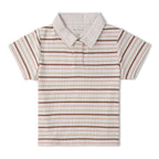 Organic Collar Tee & Shorts Set - Terra Stripes