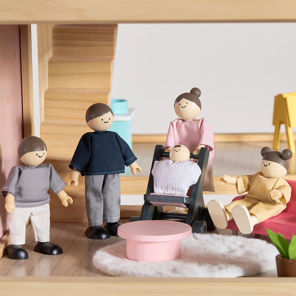 Tiny Land® Sweetwood Casa de Muñecas y Muñecas de Madera
