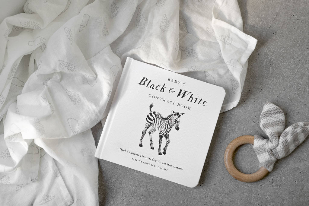 Libro de contraste en blanco y negro para bebés