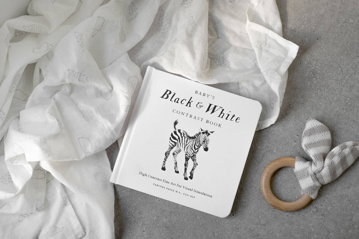 Libro de contraste en blanco y negro para bebés