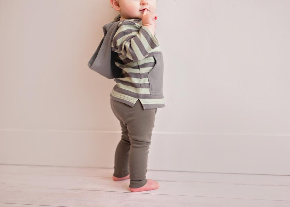Gray/Seafoam Stripe | Organic Hoodie