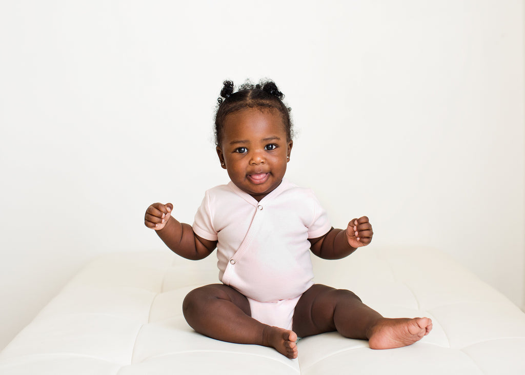 Blush | Organic Short-Sleeve Kimono Bodysuit