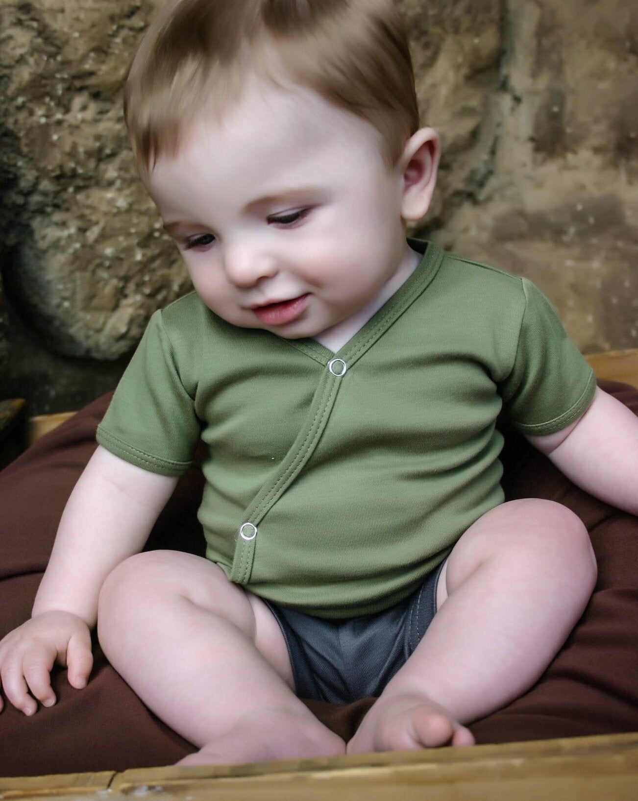 Sage | Organic Short-Sleeve Kimono Bodysuit