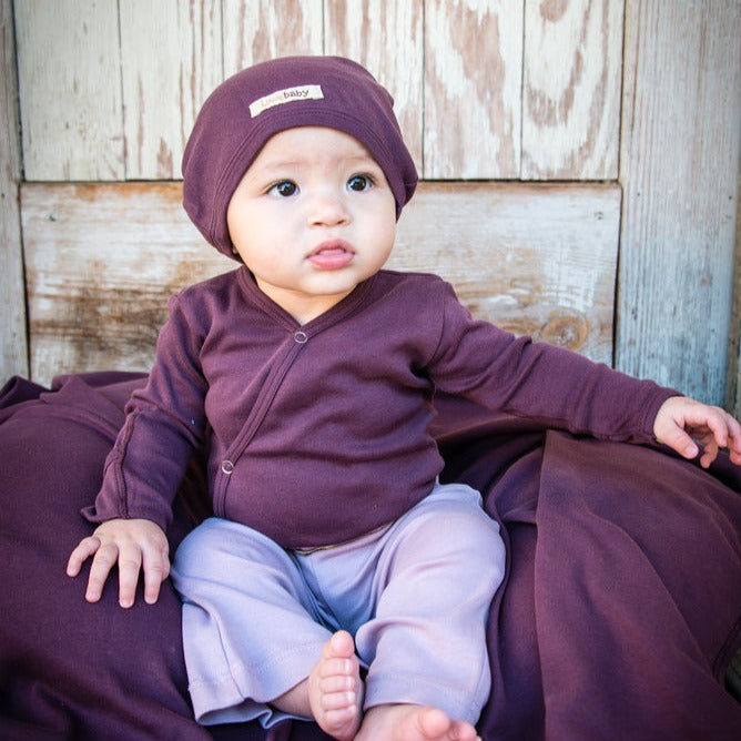 Eggplant | Organic Kimono Bodysuit