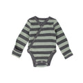 Gray/Seafoam Stripe | Organic Kimono Bodysuit