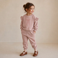 Organic Fleece Ruffle Sleeve Sweatshirt - Bow