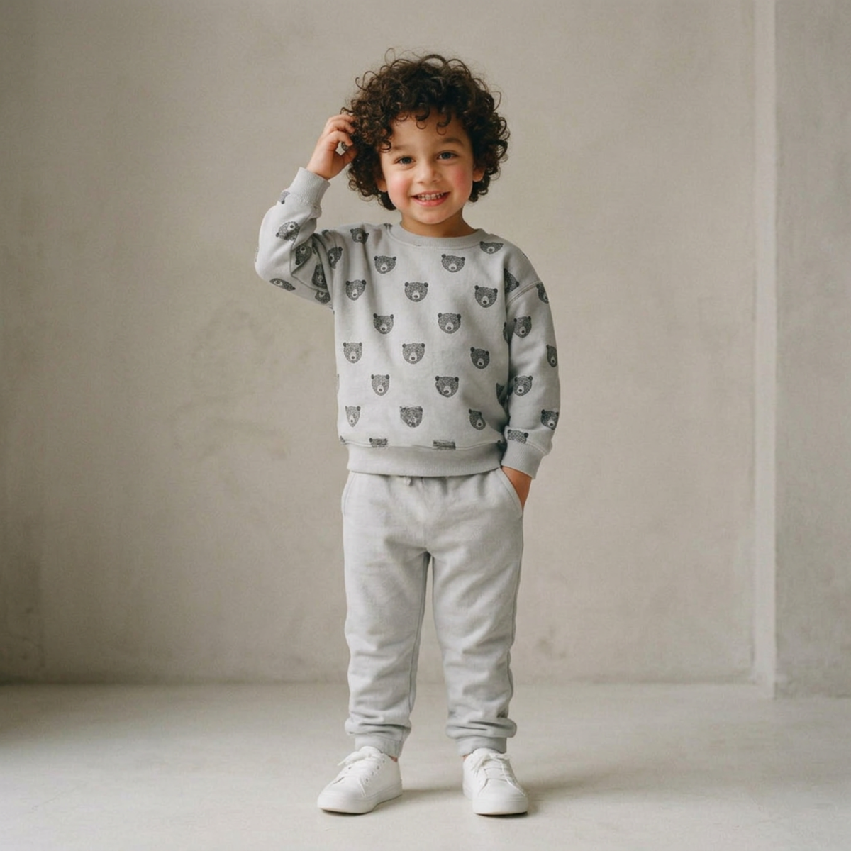 Organic Fleece Sweatshirt - Woodland Bear