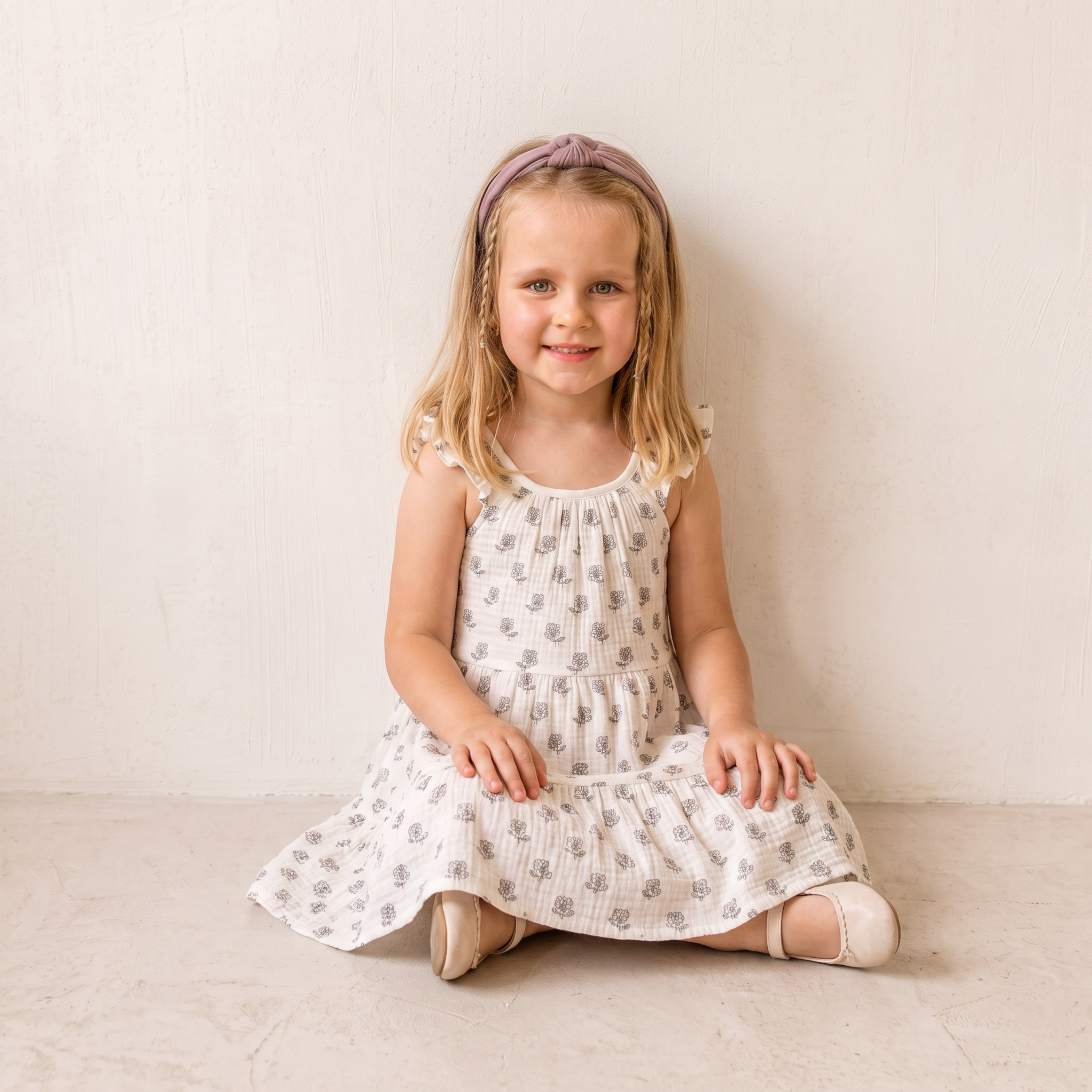 Vestido orgánico con volantes escalonados