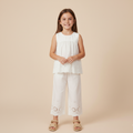 Organic Eyelet Top And Pant Set - Ivory Eyelet
