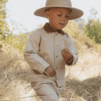 Organic Twill Button Jacket - Oat