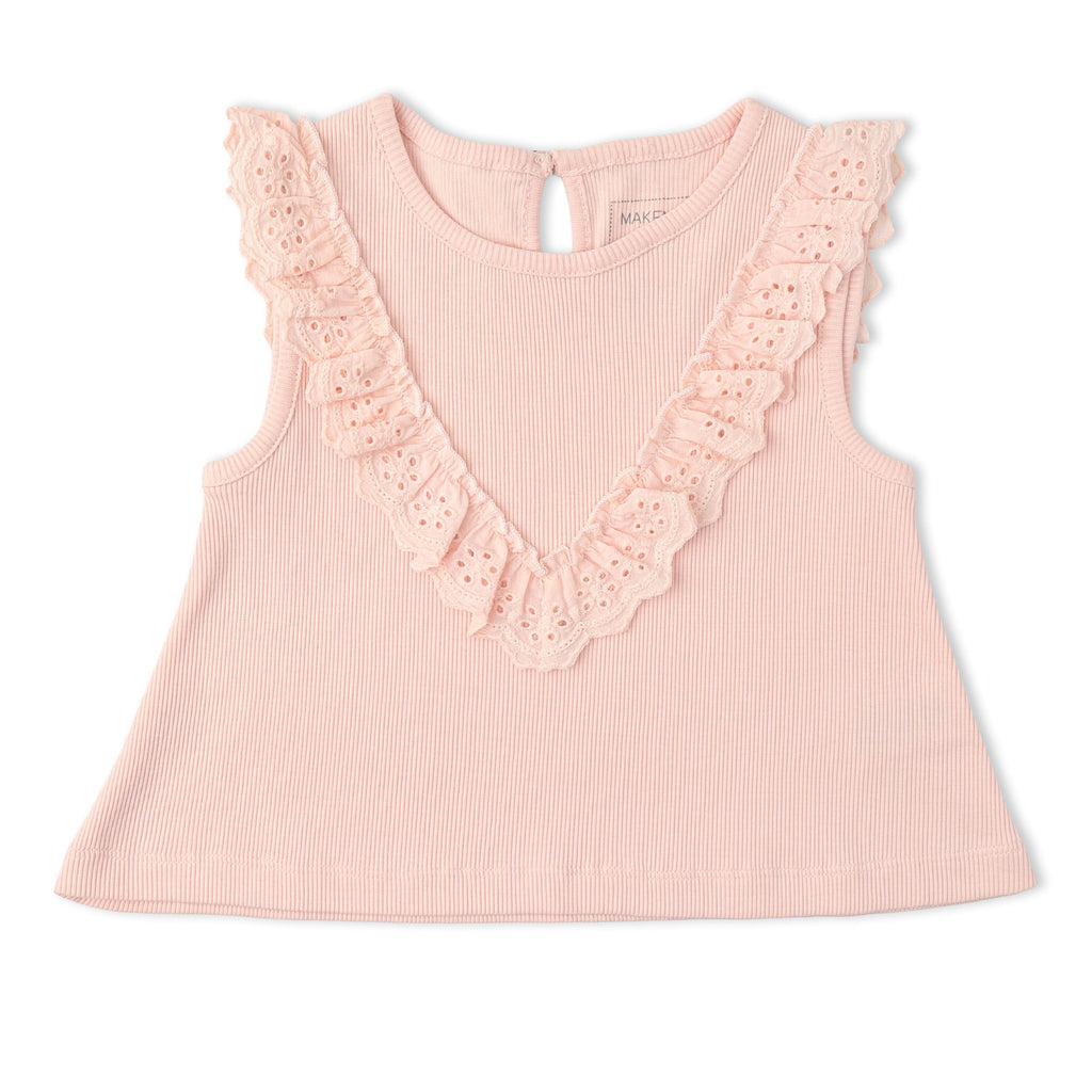 Organic Ruffle Top & Shorts Set - Blush