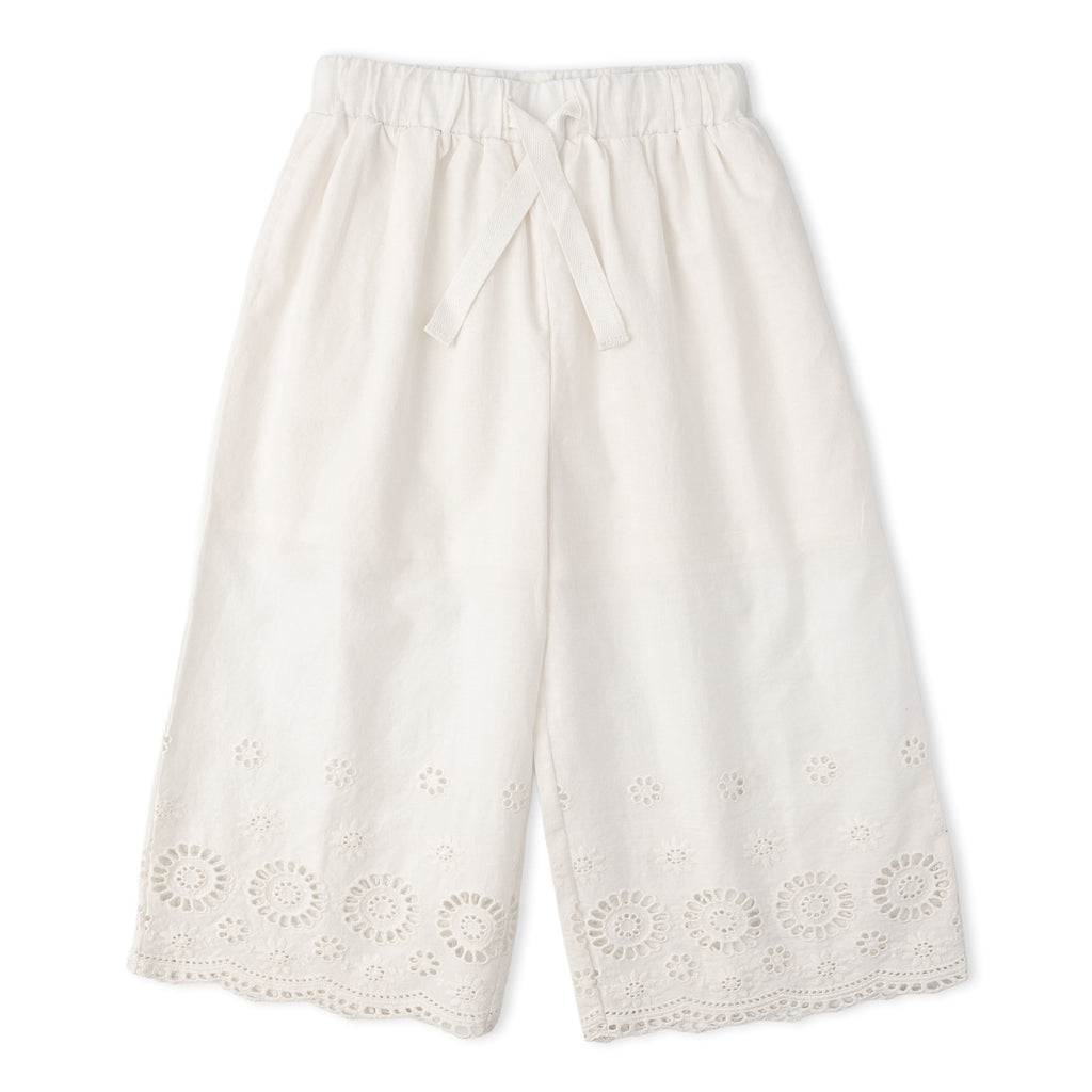 Organic Eyelet Top And Pant Set - Ivory Eyelet