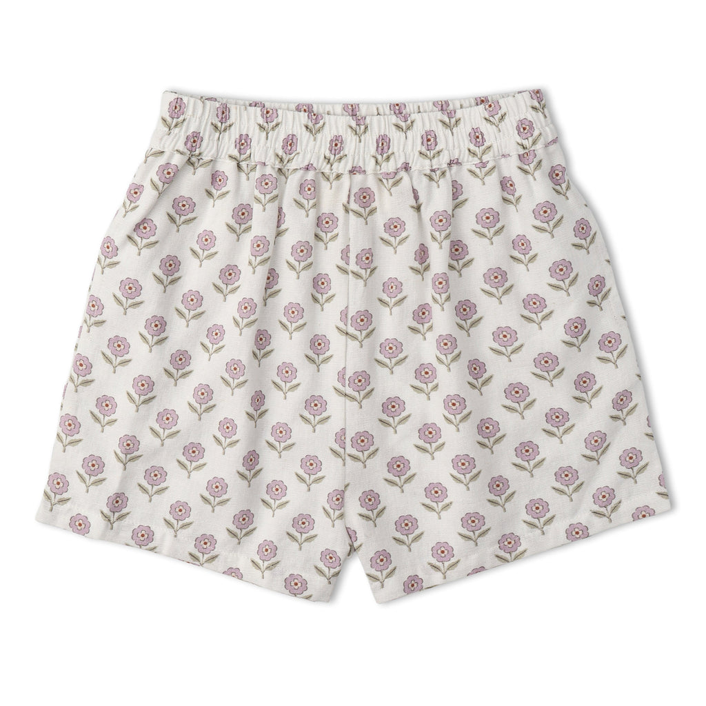 Organic Tie Up Top & Shorts Set - Lavender