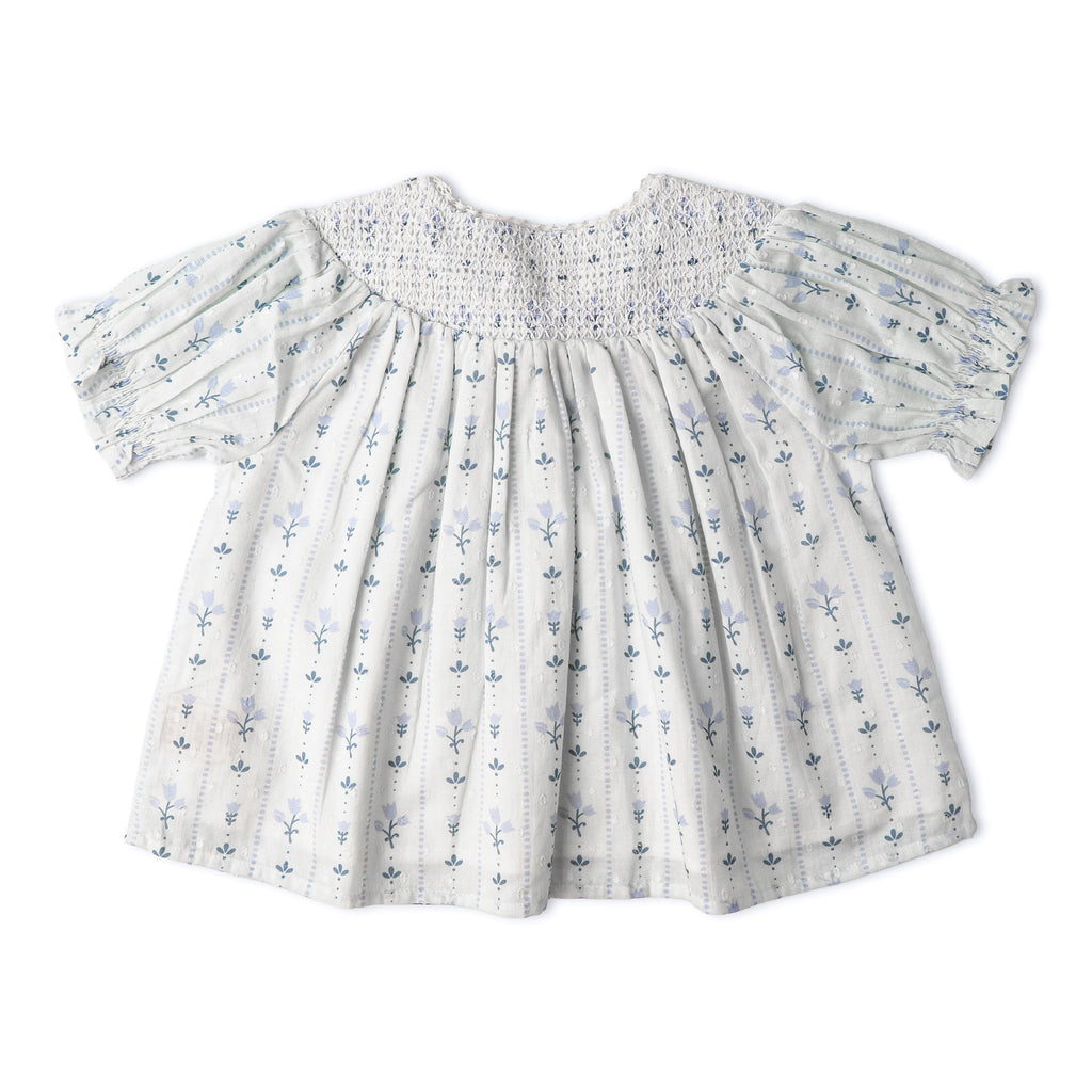 Organic Smocked Top & Shorts Set - Blue Vines