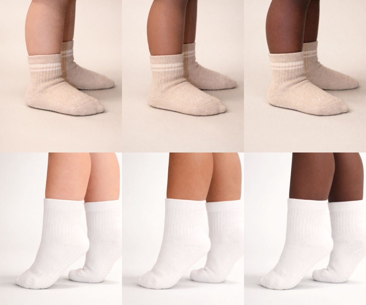 Toddler Gripper Crew Socks 4-Pack (4-5T)