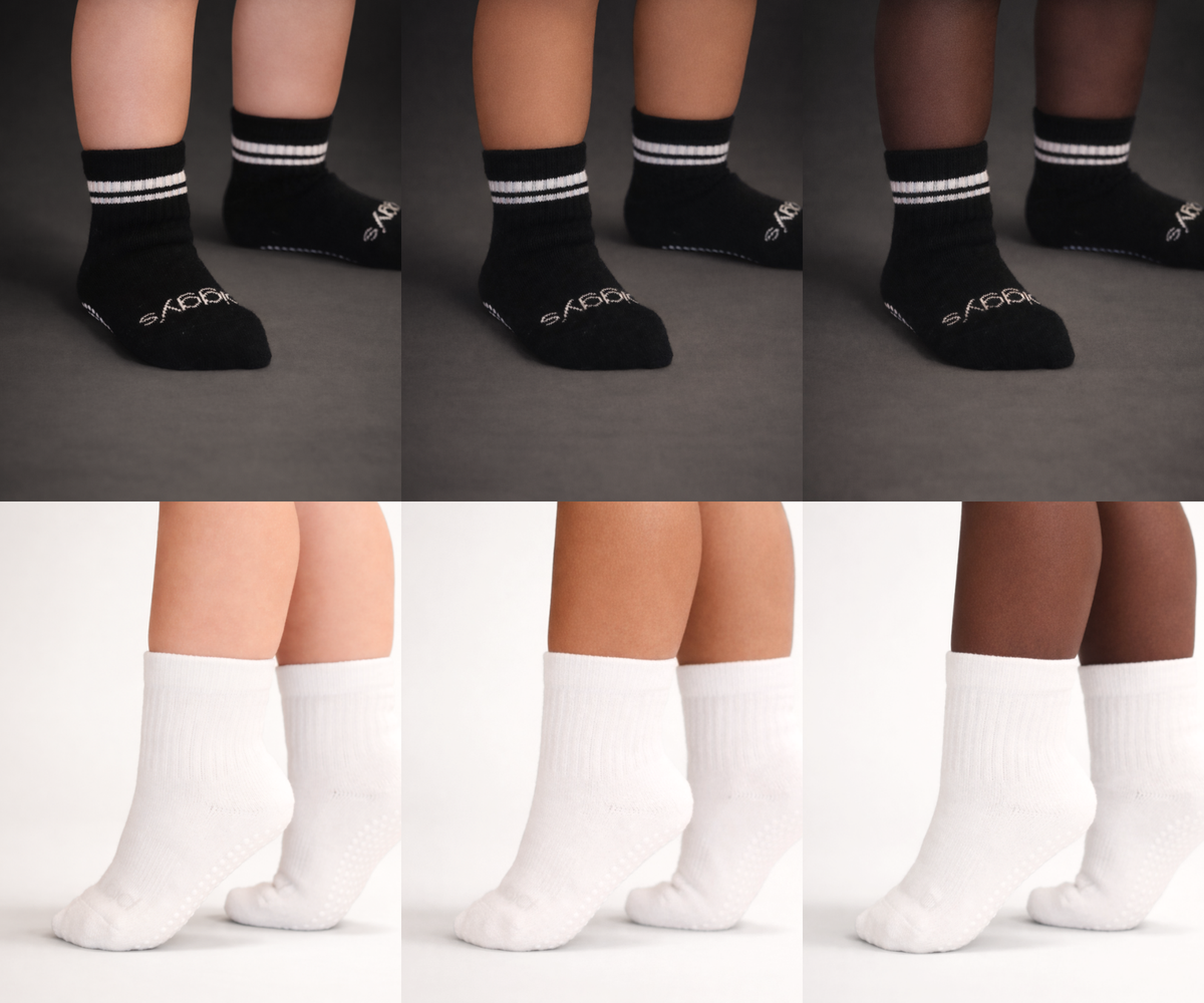 Toddler Gripper Crew Socks 4-Pack (4-5T)