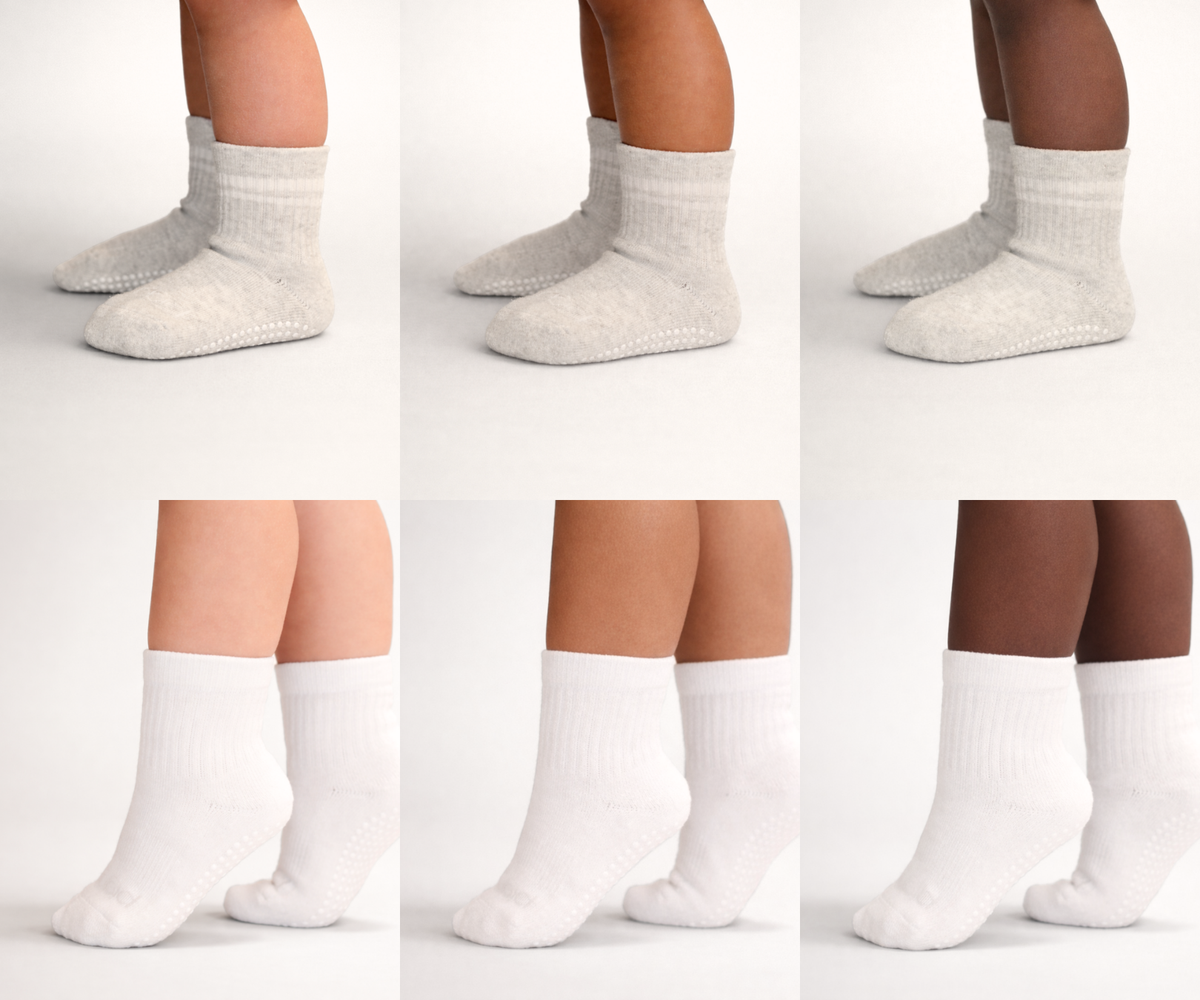 Toddler Gripper Crew Socks 4-Pack (4-5T)