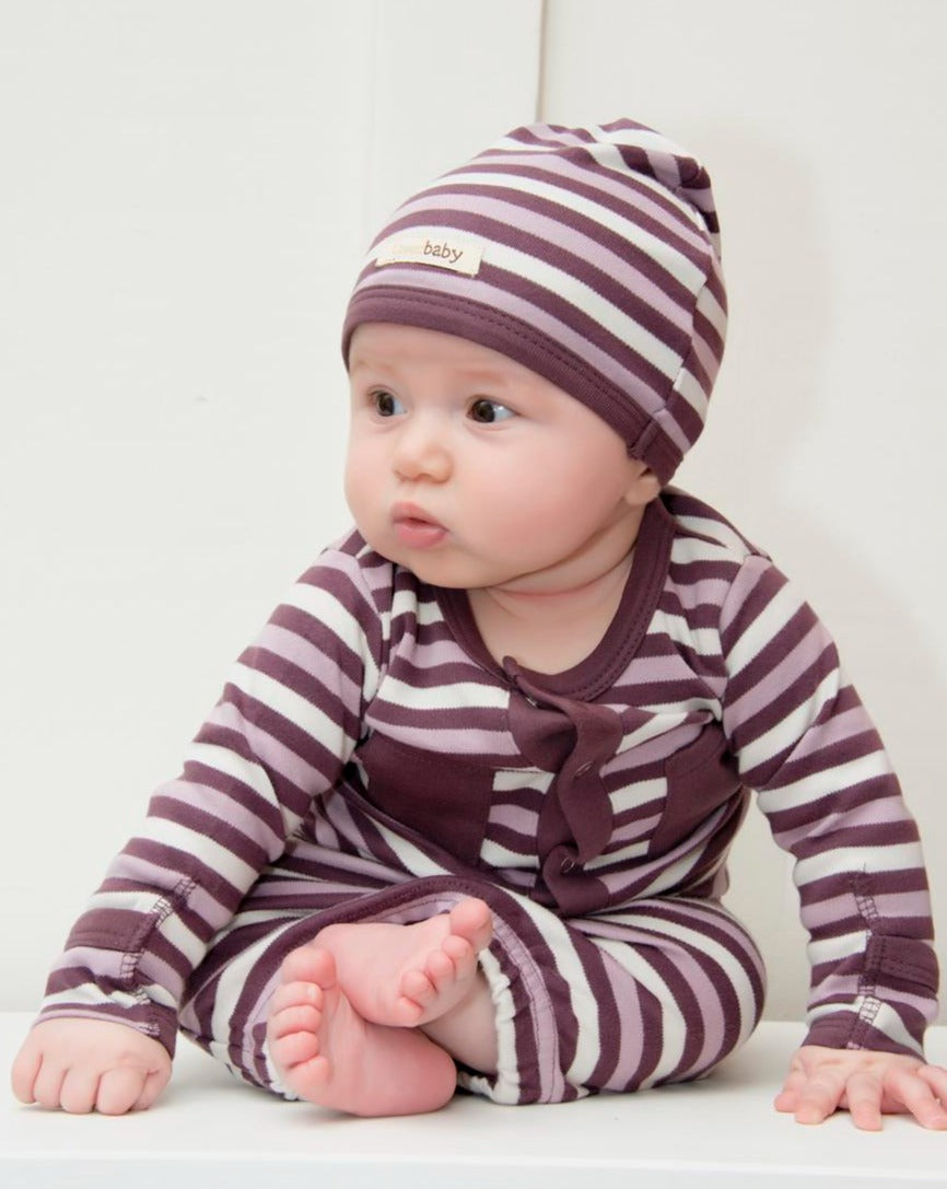 Eggplant Stripe | Organic Gown